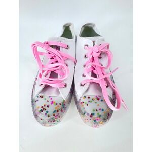 Converse Chuck Taylor Move Womens 6 White Confetti Glitter Platform Sneakers